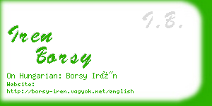 iren borsy business card